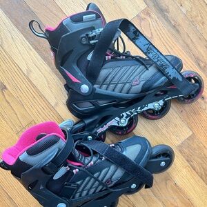 Women's Black and Pink Athletic Inline Skates